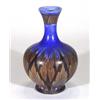 Image 1 : Hand painted Clews Chameleonware baluster vase, with brown flame pattern onto a mottled blue ground,