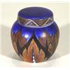 Image 1 : Hand painted Clews Chameleonware ginger jar and cover, decorated with a brown flame pattern onto a m