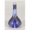 Image 1 : Hand painted Clews Chameleonware bottle vase, decorated with a blue and brown flame pattern onto a m