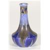 Image 1 : Hand painted Clews Chameleonware bottle vase, decorated with a brown and blue flame pattern onto a m
