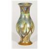 Image 1 : Hand painted Clews Chameleonware baluster vase, decorated with a brown flame pattern onto a mottled