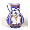Image 1 : Hand painted Clews Chameleonware single handled vase, decorated with brown and blue leaves and flowe