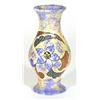 Image 1 : Hand painted Clews Chameleonware vase, decorated with flowers and leaves onto a relief moulded groun