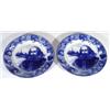 Image 1 : Two Royal Doulton Shakespearian blue and white transfer printed plates, marks to back, 27cm diameter