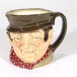 Hand painted Royal Doulton character jug 'Sam Weller', marks to base, 14cm high