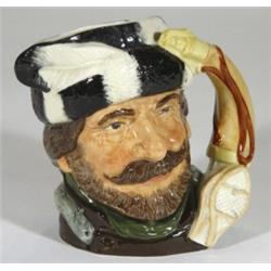 Large hand painted Royal Doulton character jug 'The Trapper', D6609, marks to base, 17cm high