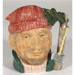 Large hand painted Royal Doulton character jug 'The Lumberjack', D6610, marks to base, 16cm high