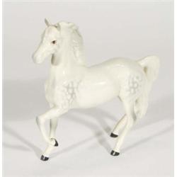 Hand painted Royal Doulton dappled grey horse, marks to base, 18cm high