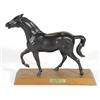 Black glazed Royal Doulton 'Spirit of Fire' horse on a hardwood base, 31cm high