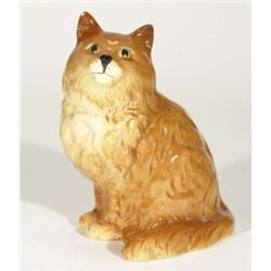 Hand painted Beswick seated ginger cat, marks to base, 21cm high