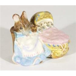 Hand painted Beswick Beatrix Pottery 'Hunca Munca', brown back stamp, 8cm in length