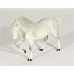 Hand painted Beswick grey dappled horse, marks to base, 16cm high
