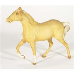 Hand painted Beswick matt glazed tan horse, marks to base, 24cm high
