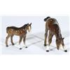 Image 1 : Two hand painted Beswick brown glazed foals, marks to base, largest 9cm high