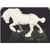 White glazed Beswick 'Spirit of Earth' horse on a black base, marks to base, 25cm high