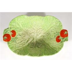 Hand painted Beswick leaf and tomato dish, marks to base, 28cm in length