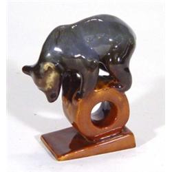 Hand painted USSR brown circus bear, marks to base, 14cm high