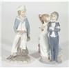 Image 1 : Hand painted Lladro figure of a boy in a sailor suit and one other of a bride and groom, marks to ba