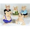 Set of five hand painted Wade Natwest pig moneybanks, largest 19cm high