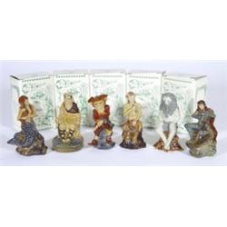 Set of six Wade 'British Myths and Legends' figures - King Canute, Mermaid, Green Man, St George, Pu