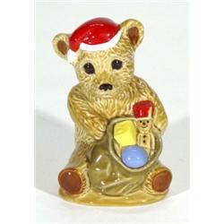Hand painted Wade collectors' club 1997 'Christmas Teddy', marks to base, 11cm high