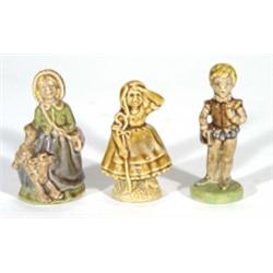 Hand painted Wade Nursery Favourites 'Mary Had a Little Lamb', 'Little Bo Peep' and one other, large