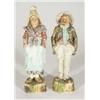 Image 1 : Pair of Continental pottery figures of a lady and gentleman, 32cm high