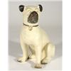 Hand painted seated pottery pug dog, 29cm high