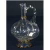 Victorian bulbous clear and amber glass ewer with braided handle, 30cm high