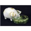 Hand painted Denby stoneware pig pintray, 10cm in length