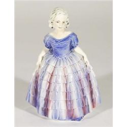 Hand painted Katzhutte crinoline lady figurine, marks to base, 21cm high