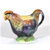 Hand painted Rooster shaped pottery teapot, marks to base, 18cm high