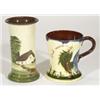 Aller Vale mottoware tankard and a Watcombe pottery vase, largest 17cm high