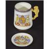 Paragon Edward VII Coronation commemorative cup and coaster decorated with a armorial crest with lio