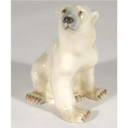 Hand painted Danish polar bear, marks to base, 17cm high