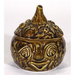 Brown glazed Sylvac chutney face pot, impressed marks to base, 15cm high