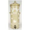 19th century stoneware Berkfield stoneware water filter with liner, relief moulded with flowers and