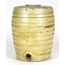 19th century stoneware ribbed rum barrel, 27cm high