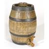 Taunton Cider Company wood effect stoneware barrel with turned wooden tap, marks to base, 30cm high