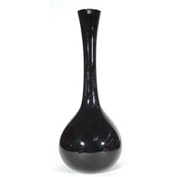 Large black Krona Swedish glass vase, 62cm high