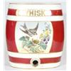 Image 1 : Victorian pottery Scotch Whiskey barrel and lid, hand coloured and transfer printed with an Aestheti