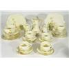 Quantity of Crown Staffordshire Art Deco teaware, hand painted with flowers including milk jugs, sug