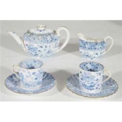 Late Victorian Copeland Spode tea for two part set, comprising teapot, milk jug, two cups and saucer