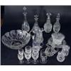 Large quantity of good quality cut glassware including a Waterford crystal punch bowl, decanters, wi