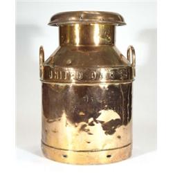 Copper United Diaries advertising milk churn, inscribed 'UDW Limited, Trowbridge', 53cm high