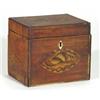 Image 1 : 19th century shell inlaid mahogany tea caddy (for restoration), 12cm high