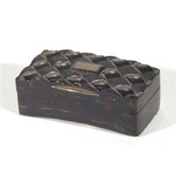 Rectangular metal inlaid tortoiseshell snuff box, 6cm in length