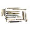 Group of silver and silver plated marbleised propelling pencils, etc