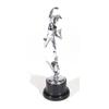 Birmingham Medal Company chrome tourist trophy figure on an ebonised base, label to base, 27cm high