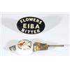 Enamel Flowers Bitter tap sign and a ceramic Johnny Walker pourer